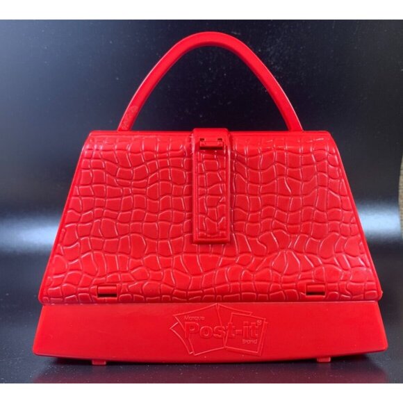 Post It Note Red Purse Dispenser for Pop-Up Post-It Note Pads in 3"x3" Weighted - Picture 3 of 5